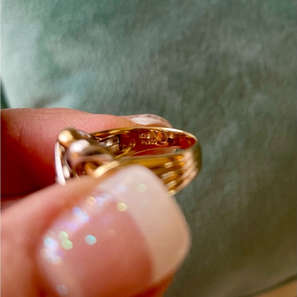 YVES SAINT LAURENT Solid 18K & Platinum Diamond Ring - Picture 3 of 3